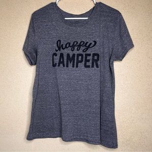 Dark Grey Short Sleeve Happy Camper Tee